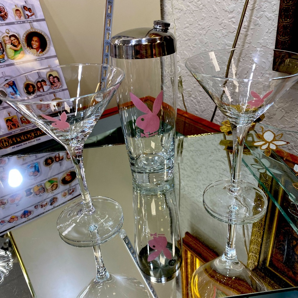 Playboy Martini glasses and shaker
